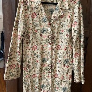 Johnny Was Cream Colored Duster Coat. Size L. Worn once.